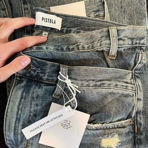 Pistola Denim Bobbie Mid Rose Wide Leg Crossover - Pulse